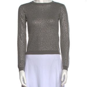 NWOT Alice + Olivia Sweater Gray with Crystal embellishments size XS
